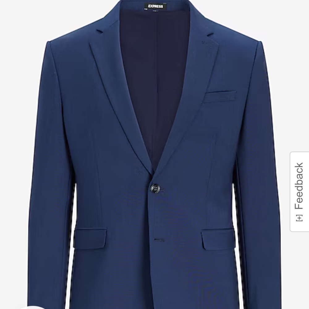 Slim Blue Wool-Blend Modern Tech Suit Jacket